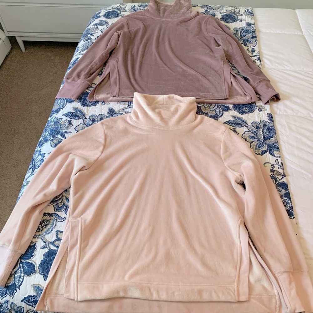 Velour smock neck athletic tops